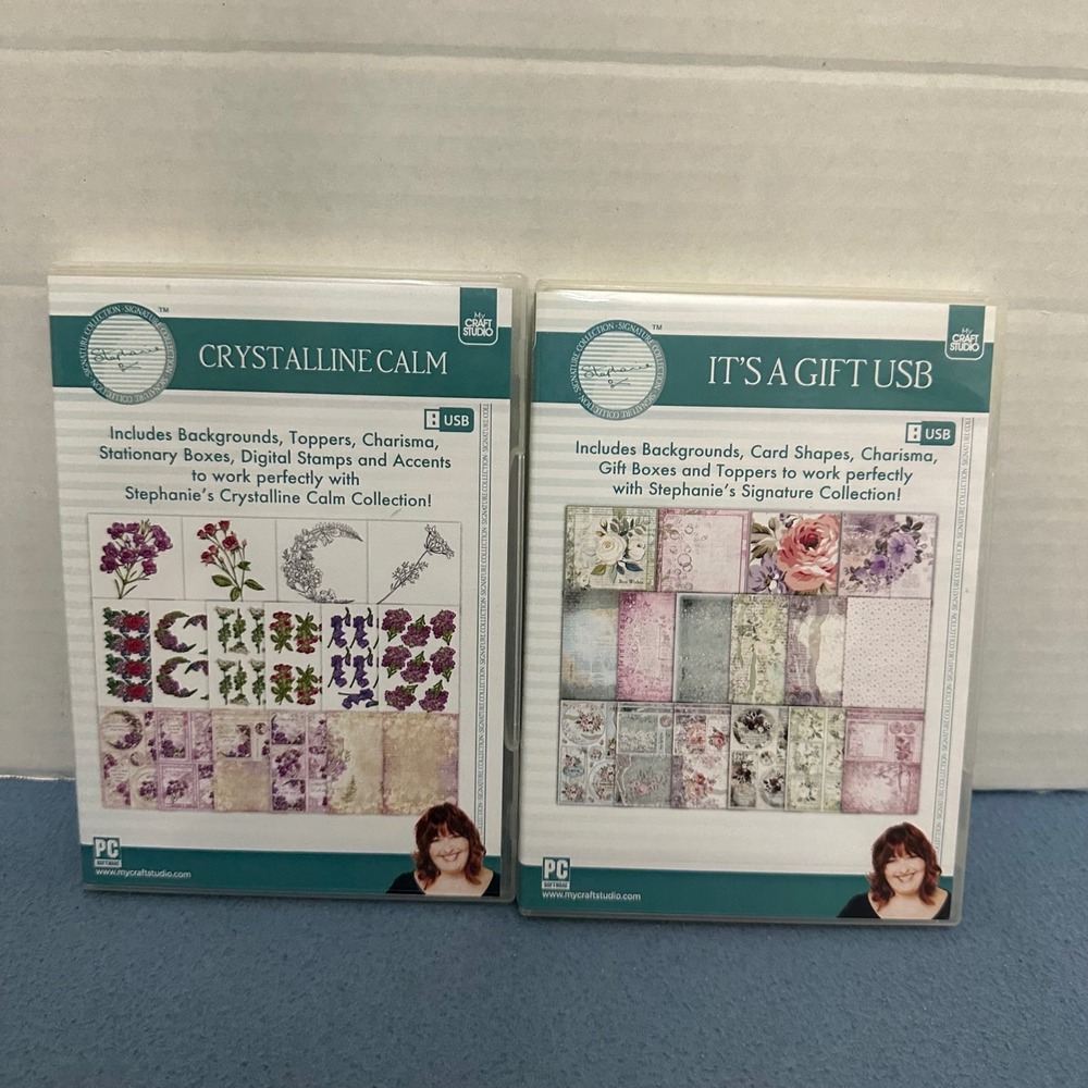 Stephanie Weightman My Craft Studio Crystalline Calm & It's A Gift USB Craft Lot